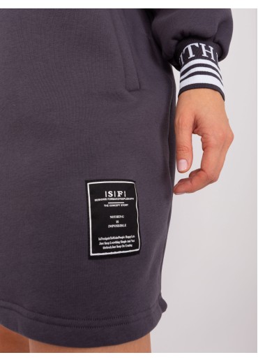 Grafitovo sivá mikinová tunika