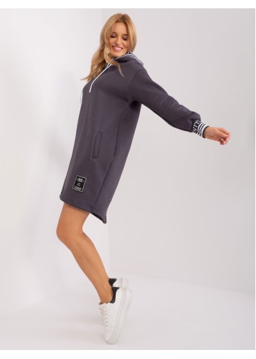 Grafitovo sivá mikinová tunika