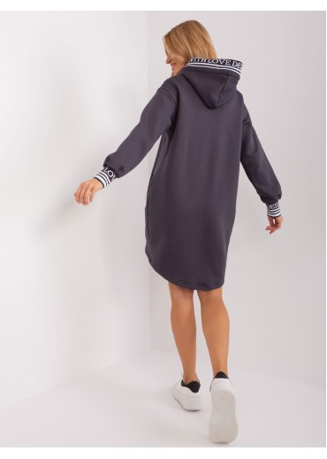 Grafitovo sivá mikinová tunika