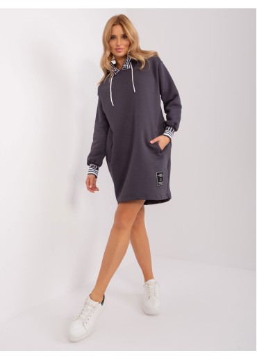 Grafitovo sivá mikinová tunika