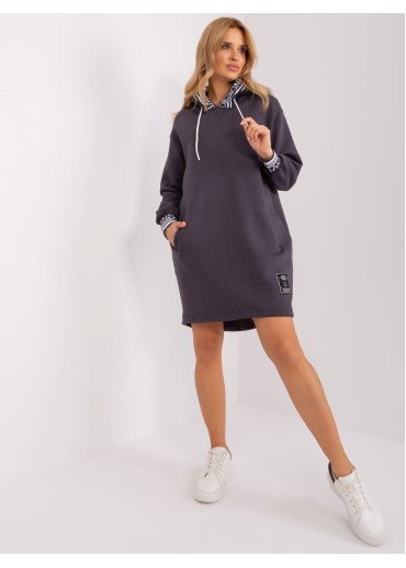 Grafitovo sivá mikinová tunika