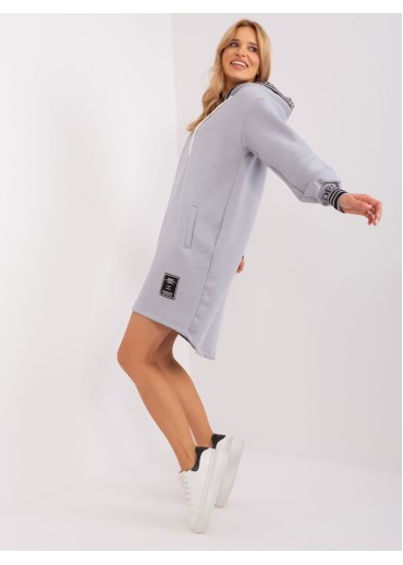 Sivá mikinová tunika