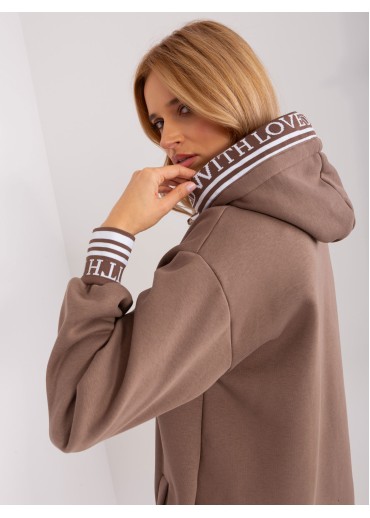 Hnedá mikinová tunika