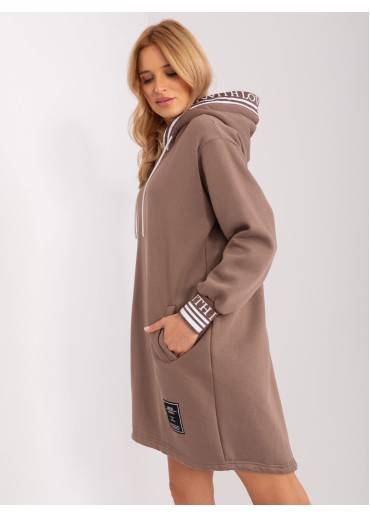 Hnedá mikinová tunika