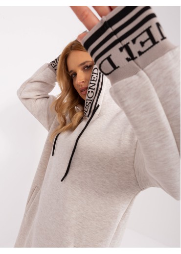 Béžovo hnedá mikinová tunika