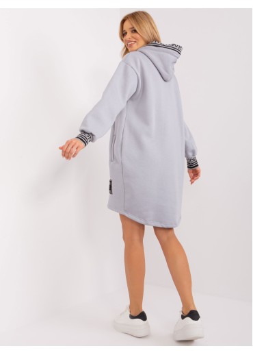 Sivá mikinová tunika