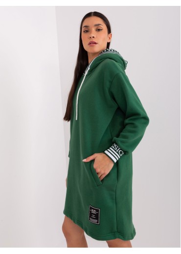 Tmavozelená mikinová tunika