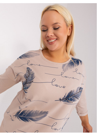 Béžovo hnedé tričko s potlačou
