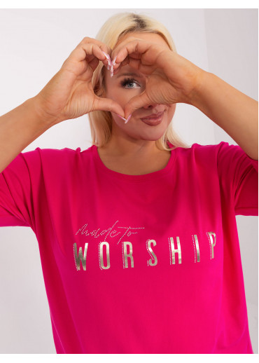 Fuchsiovo ružové tričko Worship