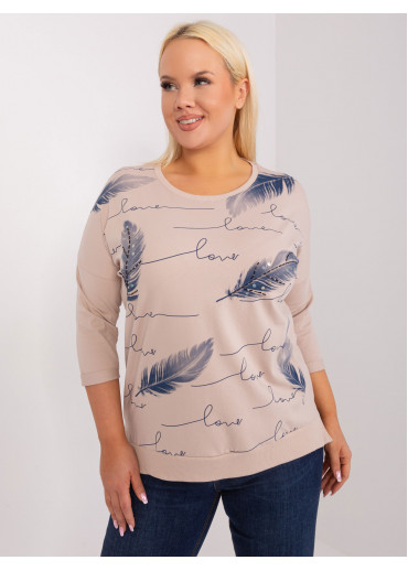 Béžovo hnedé tričko s potlačou