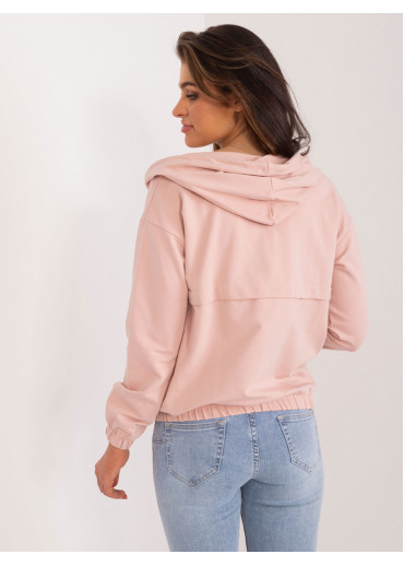 Púdrovo ružová mikina s kapucňou