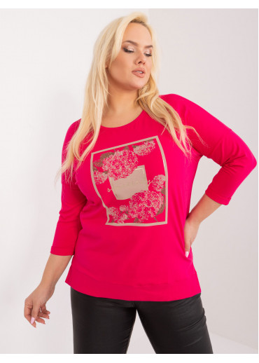 Fuchsiovo ružové tričko s potlačou