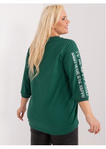 Tmavozelené tričko s potlačou