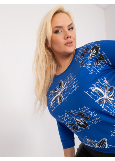 Kobaltovo modré tričko s potlačou
