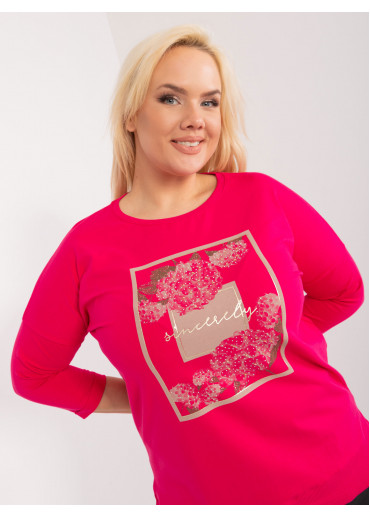 Fuchsiovo ružové tričko s potlačou