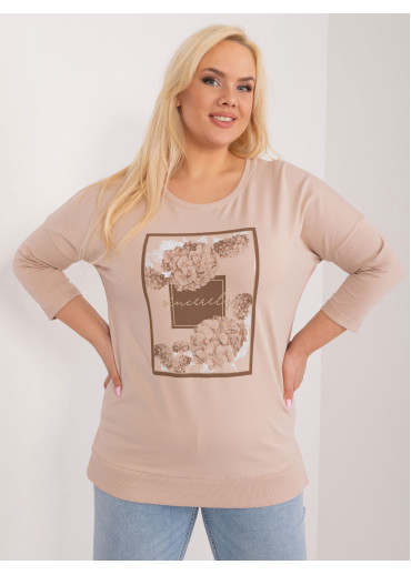 Béžovo hnedé tričko s potlačou