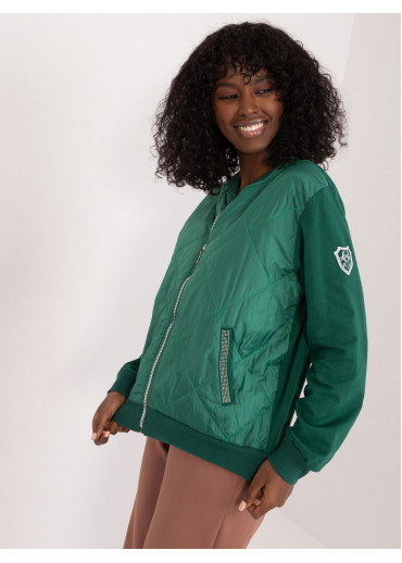 Tmavozelená mikina na zips