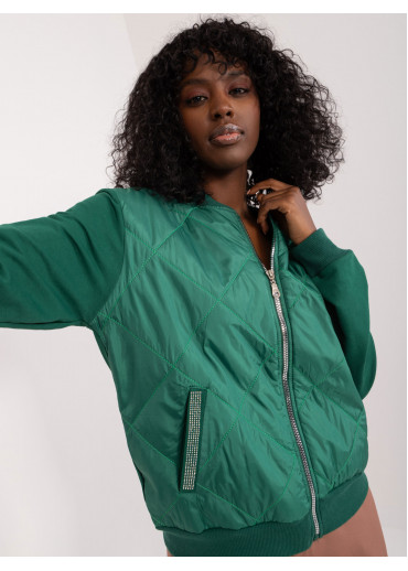 Tmavozelená mikina na zips