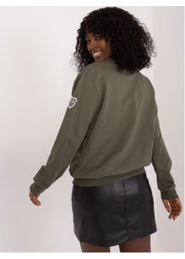 Khaki zelená mikina na zips