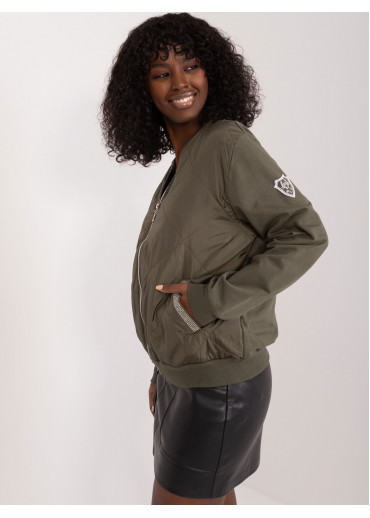 Khaki zelená mikina na zips