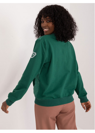 Tmavozelená mikina na zips