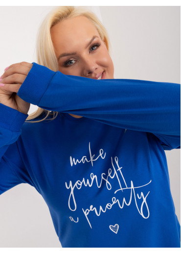 Kobaltovo modré dámske tričko s dlhým rukávom