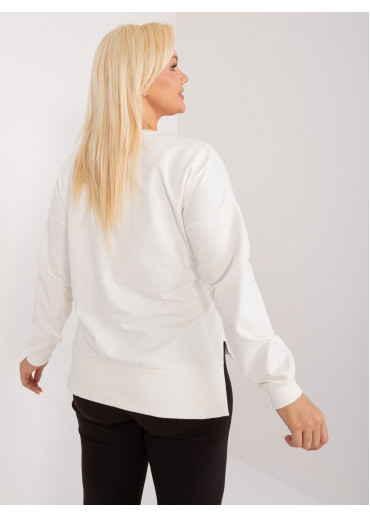 Smotanovo biele dámske tričko s dlhým rukávom