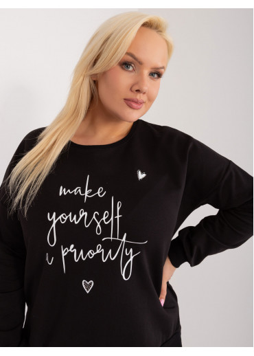Čierne dámske tričko s dlhým rukávom