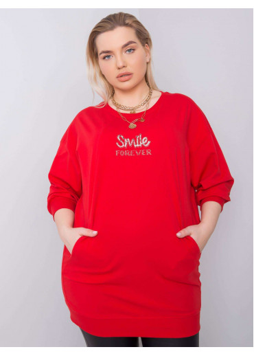 Červené dámske predĺžené tričko