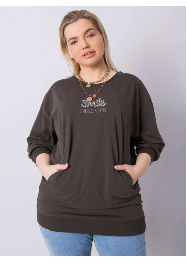 Khaki zelené dámske predĺžené tričko