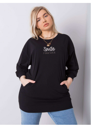 Čierne dámske predĺžené tričko