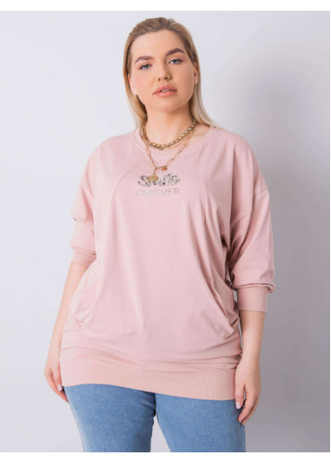 Púdrovo ružové dámske predĺžené tričko