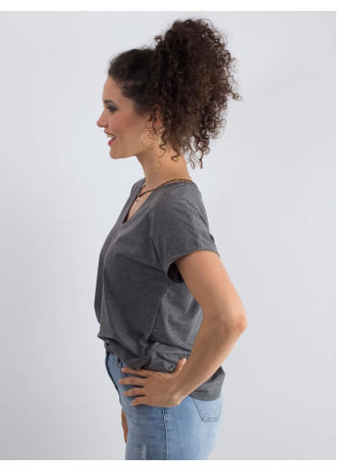 Tmavosivé dámske tričko