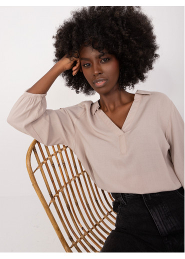 Béžovo hnedá dámska blúzka