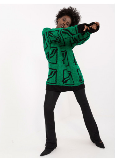 Zelený dámsky oversize sveter