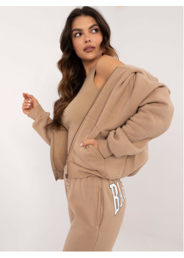 Béžovo hnedá dámska zateplená tepláková súprava