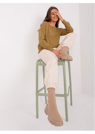 Olivovo zelený dámsky sveter