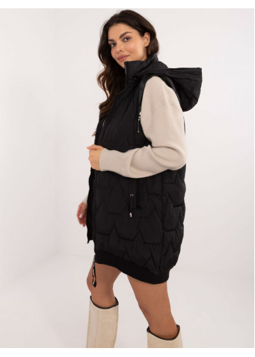 Čierna prešívaná vesta bez rukávov