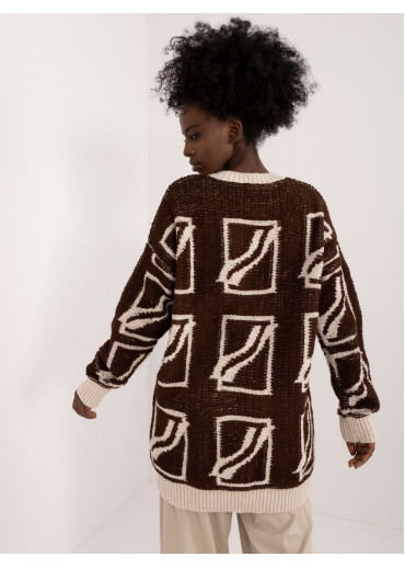 Tmavohnedý dámsky oversize sveter