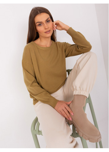 Olivovo zelený dámsky sveter