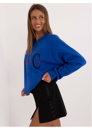 Kobaltovo modrá dámska oversize mikina