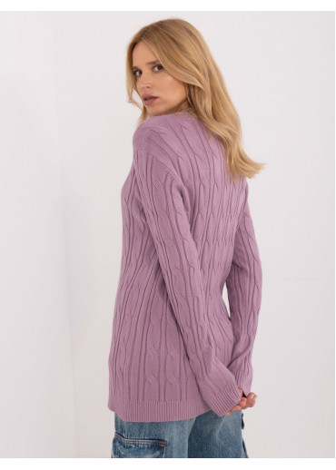 Fialový dámsky predĺžený sveter