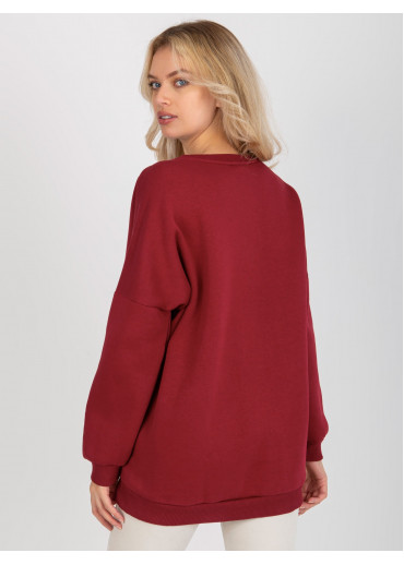 Bordovo červená dámska mikina