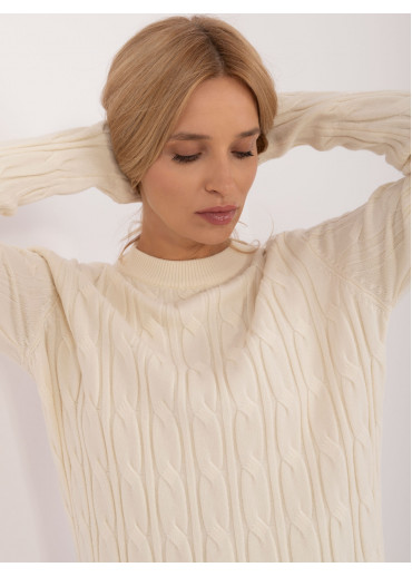 Smotanovo biely dámsky predĺžený sveter