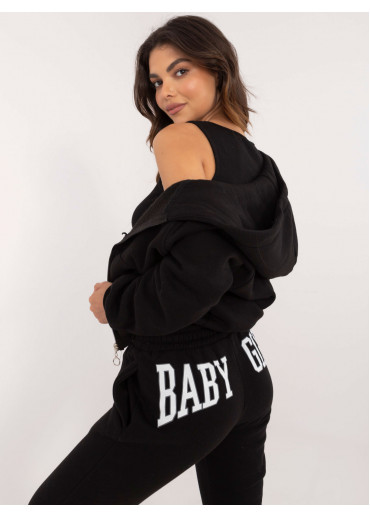 Čierna dámska zateplená tepláková súprava