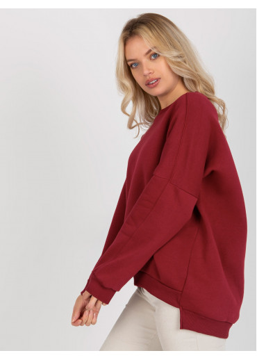 Bordovo červená dámska mikina