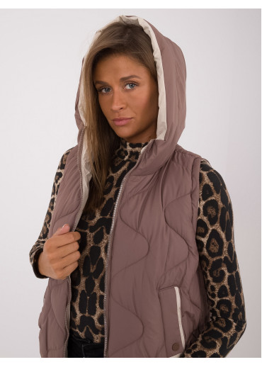 Hnedá dámska prešívaná vesta