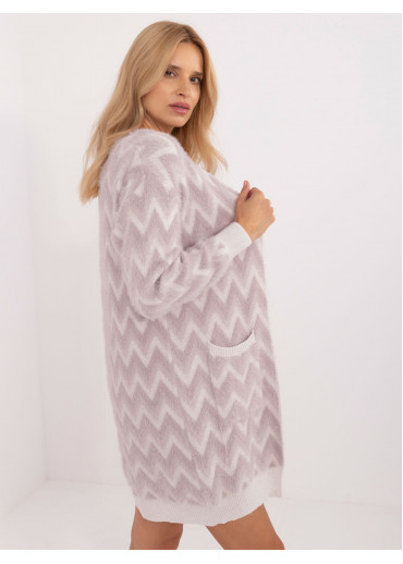 Fialový dámsky dlhý kardigán