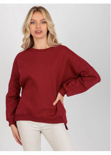 Bordovo červená dámska mikina