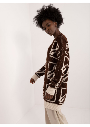 Tmavohnedý dámsky oversize sveter